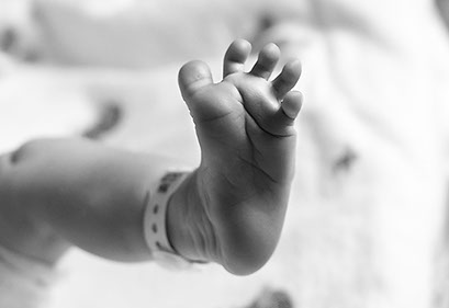 Newborn baby's foot - just born