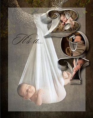 Newborn baby portrait collage