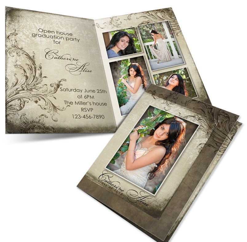 4- Sided Folded Photo Graduation Announcements