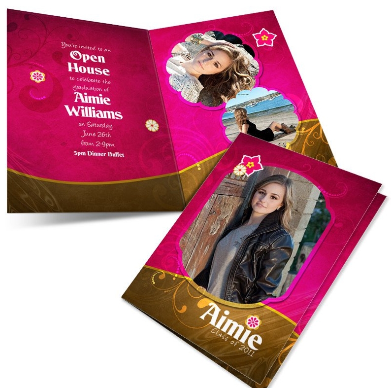 4- Sided Folded Photo Graduation Announcements