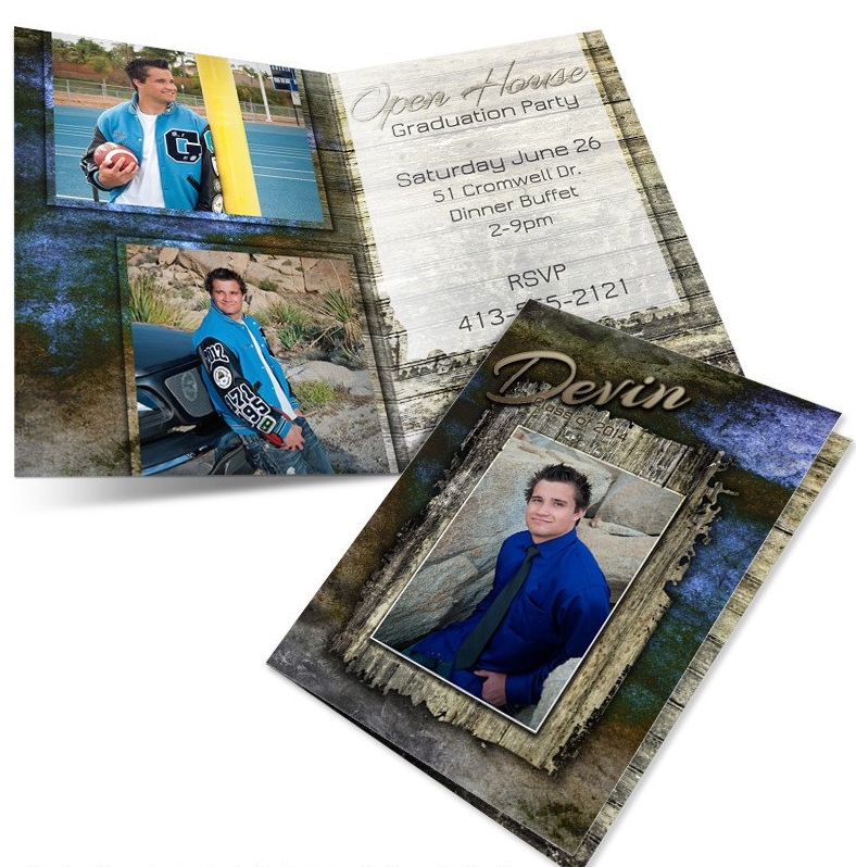 4- Sided Folded Photo Graduation Announcements