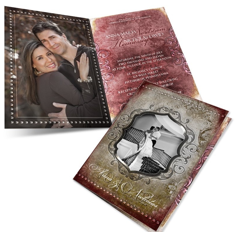 4- Sided Folded Photo Wedding Invitations