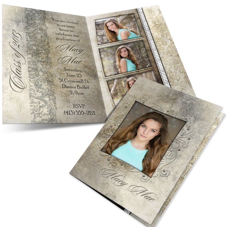 4- Sided Folded Photo Graduation Announcements