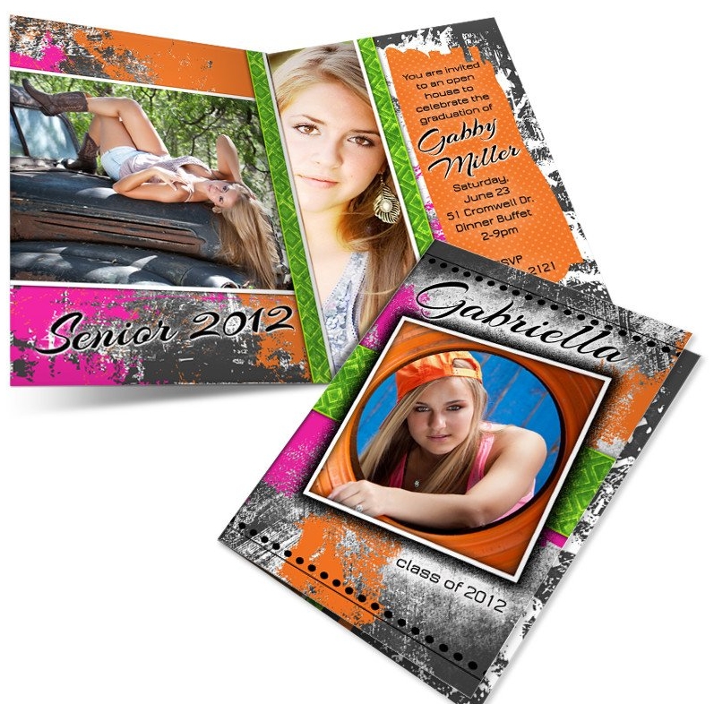 4- Sided Folded Photo Graduation Announcements