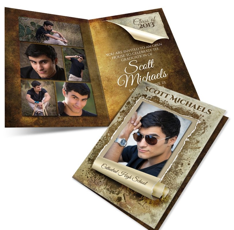 4- Sided Folded Photo Graduation Announcements