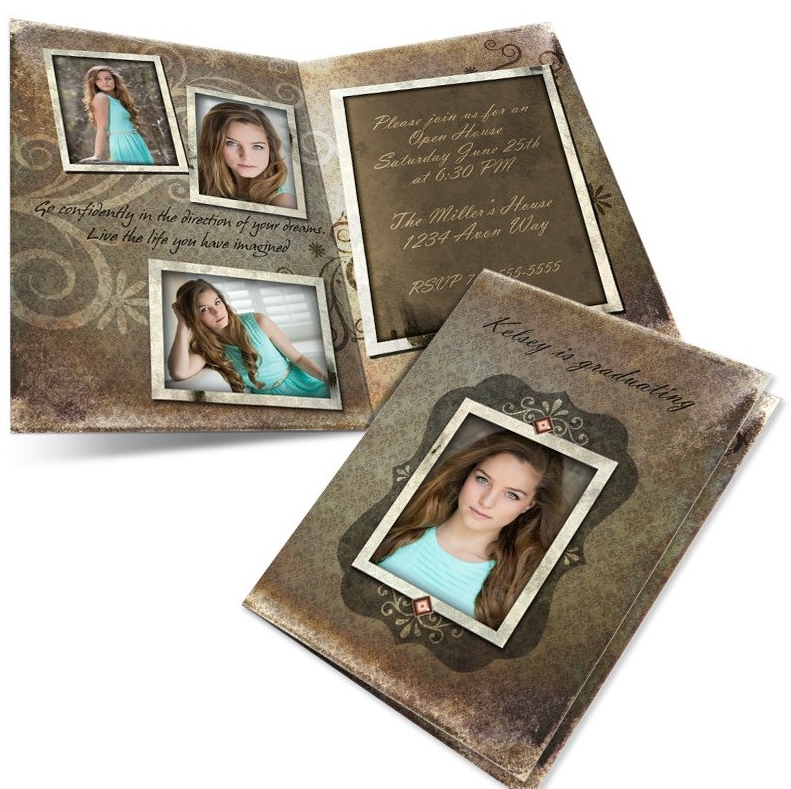 4- Sided Folded Photo Graduation Announcements