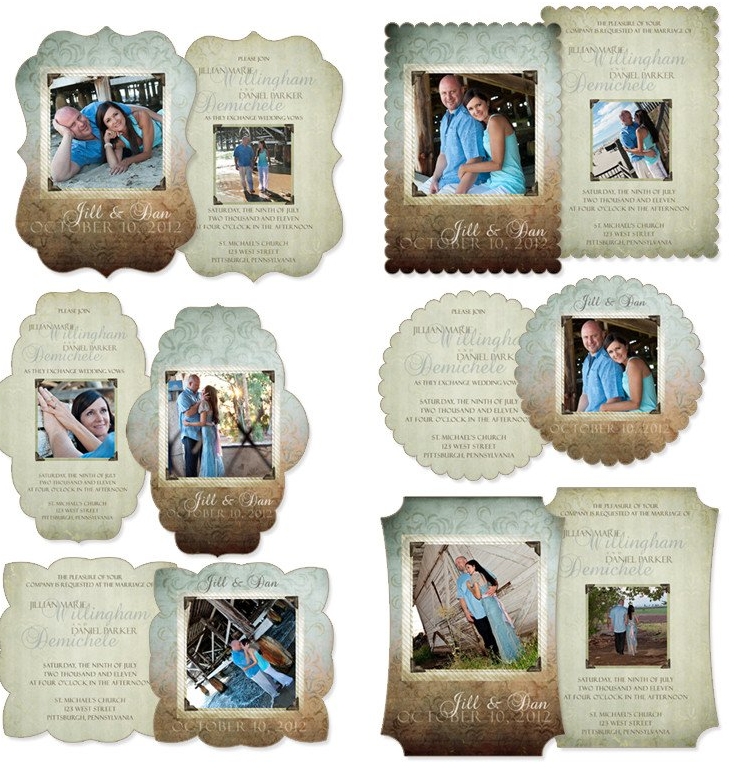 Die-Cut Photo Wedding Invitations