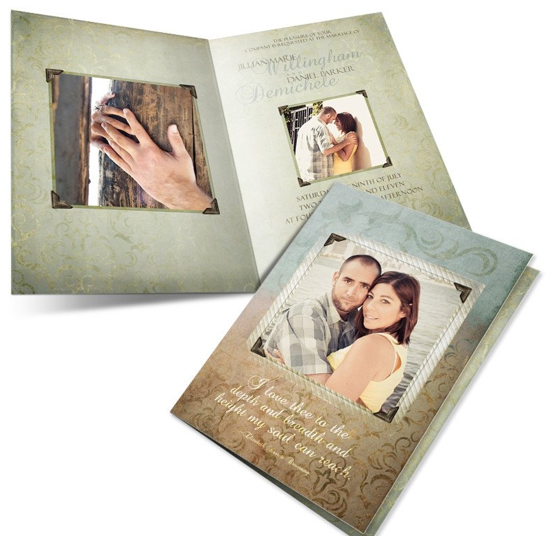 4- Sided Folded Photo Wedding Invitations