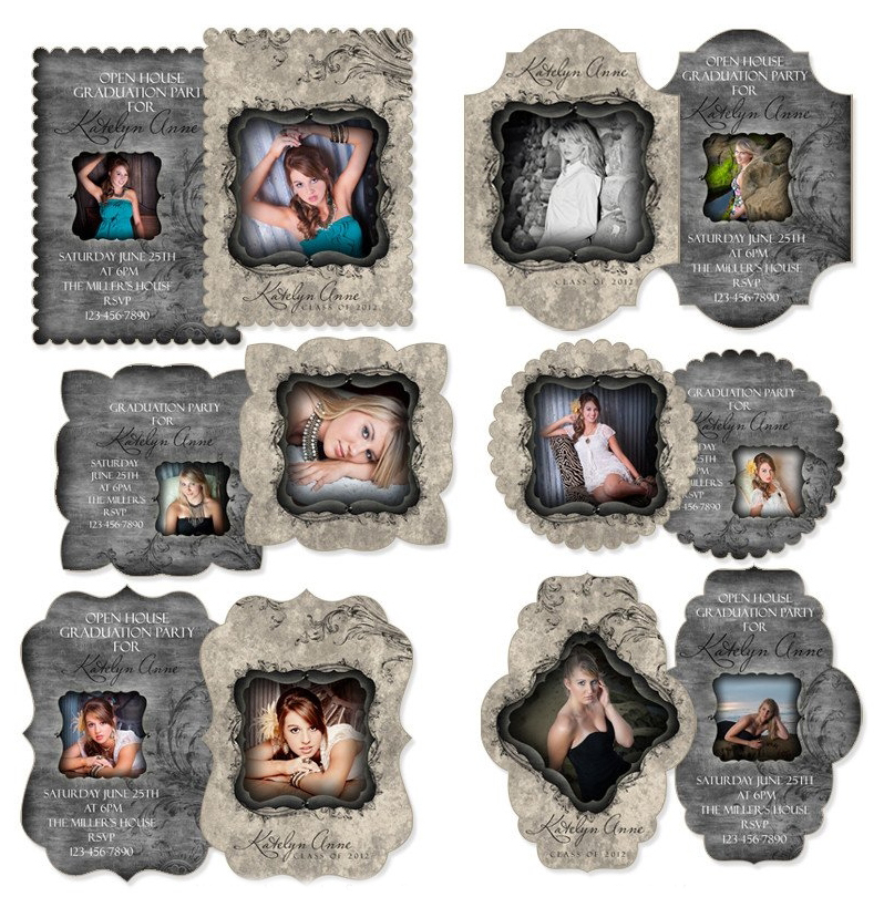 Die-Cut Photo Graduation Announcements