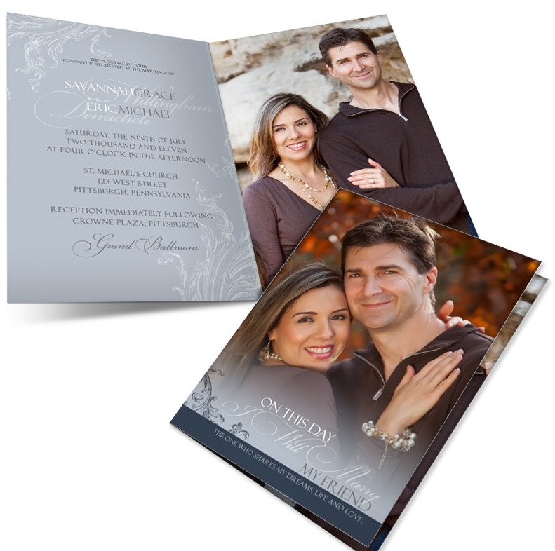 4- Sided Folded Photo Wedding Invitations